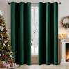 MIULEE Burgundy Red Blackout Curtains for Bedroom Living Room 72 Inches Long 2 Panels, Thermal Insulated Drapes Solid Grommet Top Noise Reduction Christmas Window Treatments W40 x L72 Inch(Hunter Green)