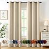 MIULEE Burgundy Red Blackout Curtains for Bedroom Living Room 72 Inches Long 2 Panels, Thermal Insulated Drapes Solid Grommet Top Noise Reduction Christmas Window Treatments W40 x L72 Inch(Cream Beige)