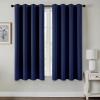 MIULEE Burgundy Red Blackout Curtains for Bedroom Living Room 72 Inches Long 2 Panels, Thermal Insulated Drapes Solid Grommet Top Noise Reduction Christmas Window Treatments W40 x L72 Inch(Navy Blue)