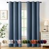MIULEE Burgundy Red Blackout Curtains for Bedroom Living Room 72 Inches Long 2 Panels, Thermal Insulated Drapes Solid Grommet Top Noise Reduction Christmas Window Treatments W40 x L72 Inch(Stone Blue)