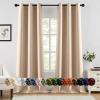 MIULEE Burgundy Red Blackout Curtains for Bedroom Living Room 72 Inches Long 2 Panels, Thermal Insulated Drapes Solid Grommet Top Noise Reduction Christmas Window Treatments W40 x L72 Inch(Beige)