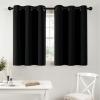 MIULEE Burgundy Red Blackout Curtains for Bedroom Living Room 72 Inches Long 2 Panels, Thermal Insulated Drapes Solid Grommet Top Noise Reduction Christmas Window Treatments W40 x L72 Inch(Black)