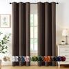 MIULEE Burgundy Red Blackout Curtains for Bedroom Living Room 72 Inches Long 2 Panels, Thermal Insulated Drapes Solid Grommet Top Noise Reduction Christmas Window Treatments W40 x L72 Inch(Chocolate Brown)