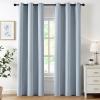 MIULEE Burgundy Red Blackout Curtains for Bedroom Living Room 72 Inches Long 2 Panels, Thermal Insulated Drapes Solid Grommet Top Noise Reduction Christmas Window Treatments W40 x L72 Inch(Light Blue)