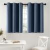 MIULEE Burgundy Red Blackout Curtains for Bedroom Living Room 72 Inches Long 2 Panels, Thermal Insulated Drapes Solid Grommet Top Noise Reduction Christmas Window Treatments W40 x L72 Inch(Stone Blue)