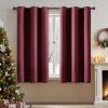 MIULEE Burgundy Red Blackout Curtains for Bedroom Living Room 72 Inches Long 2 Panels, Thermal Insulated Drapes Solid Grommet Top Noise Reduction Christmas Window Treatments W40 x L72 Inch(Burgundy Red)