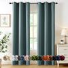 MIULEE Burgundy Red Blackout Curtains for Bedroom Living Room 72 Inches Long 2 Panels, Thermal Insulated Drapes Solid Grommet Top Noise Reduction Christmas Window Treatments W40 x L72 Inch(Dusty Blue)