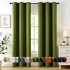 MIULEE Burgundy Red Blackout Curtains for Bedroom Living Room 72 Inches Long 2 Panels, Thermal Insulated Drapes Solid Grommet Top Noise Reduction Christmas Window Treatments W40 x L72 Inch(Light Olive Green)