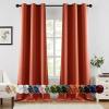 MIULEE Burgundy Red Blackout Curtains for Bedroom Living Room 72 Inches Long 2 Panels, Thermal Insulated Drapes Solid Grommet Top Noise Reduction Christmas Window Treatments W40 x L72 Inch(Burnt Orange)