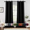 MIULEE Burgundy Red Blackout Curtains for Bedroom Living Room 72 Inches Long 2 Panels, Thermal Insulated Drapes Solid Grommet Top Noise Reduction Christmas Window Treatments W40 x L72 Inch(Black)
