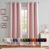 MIULEE Burgundy Red Blackout Curtains for Bedroom Living Room 72 Inches Long 2 Panels, Thermal Insulated Drapes Solid Grommet Top Noise Reduction Christmas Window Treatments W40 x L72 Inch(Baby Pink)