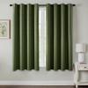 MIULEE Burgundy Red Blackout Curtains for Bedroom Living Room 72 Inches Long 2 Panels, Thermal Insulated Drapes Solid Grommet Top Noise Reduction Christmas Window Treatments W40 x L72 Inch(Olive Green)