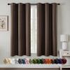 MIULEE Burgundy Red Blackout Curtains for Bedroom Living Room 72 Inches Long 2 Panels, Thermal Insulated Drapes Solid Grommet Top Noise Reduction Christmas Window Treatments W40 x L72 Inch(Chocolate Brown)