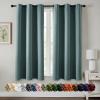 MIULEE Burgundy Red Blackout Curtains for Bedroom Living Room 72 Inches Long 2 Panels, Thermal Insulated Drapes Solid Grommet Top Noise Reduction Christmas Window Treatments W40 x L72 Inch(Dusty Blue)
