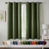 MIULEE Burgundy Red Blackout Curtains for Bedroom Living Room 72 Inches Long 2 Panels, Thermal Insulated Drapes Solid Grommet Top Noise Reduction Christmas Window Treatments W40 x L72 Inch(Olive Green)
