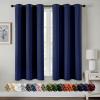 MIULEE Burgundy Red Blackout Curtains for Bedroom Living Room 72 Inches Long 2 Panels, Thermal Insulated Drapes Solid Grommet Top Noise Reduction Christmas Window Treatments W40 x L72 Inch(Navy Blue)