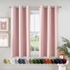 MIULEE Burgundy Red Blackout Curtains for Bedroom Living Room 72 Inches Long 2 Panels, Thermal Insulated Drapes Solid Grommet Top Noise Reduction Christmas Window Treatments W40 x L72 Inch(Baby Pink)