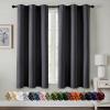 MIULEE Burgundy Red Blackout Curtains for Bedroom Living Room 72 Inches Long 2 Panels, Thermal Insulated Drapes Solid Grommet Top Noise Reduction Christmas Window Treatments W40 x L72 Inch(Grey)