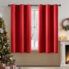 MIULEE Burgundy Red Blackout Curtains for Bedroom Living Room 72 Inches Long 2 Panels, Thermal Insulated Drapes Solid Grommet Top Noise Reduction Christmas Window Treatments W40 x L72 Inch(Red)