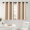 MIULEE Burgundy Red Blackout Curtains for Bedroom Living Room 72 Inches Long 2 Panels, Thermal Insulated Drapes Solid Grommet Top Noise Reduction Christmas Window Treatments W40 x L72 Inch(Beige)