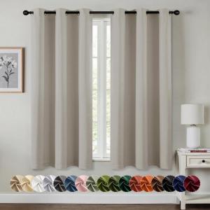 MIULEE Burgundy Red Blackout Curtains for Bedroom Living Room 72 Inches Long 2 Panels, Thermal Insulated Drapes Solid Grommet Top Noise Reduction Christmas Window Treatments W40 x L72 Inch(Natural)