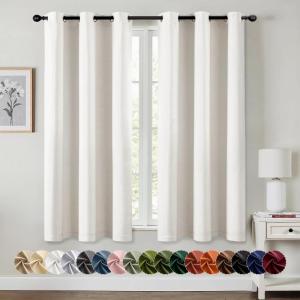 MIULEE Burgundy Red Blackout Curtains for Bedroom Living Room 72 Inches Long 2 Panels, Thermal Insulated Drapes Solid Grommet Top Noise Reduction Christmas Window Treatments W40 x L72 Inch(Ivory)