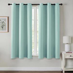 MIULEE Burgundy Red Blackout Curtains for Bedroom Living Room 72 Inches Long 2 Panels, Thermal Insulated Drapes Solid Grommet Top Noise Reduction Christmas Window Treatments W40 x L72 Inch(Aqua)
