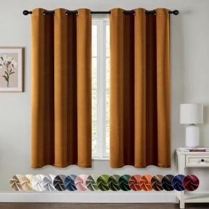 MIULEE Burgundy Red Blackout Curtains for Bedroom Living Room 72 Inches Long 2 Panels, Thermal Insulated Drapes Solid Grommet Top Noise Reduction Christmas Window Treatments W40 x L72 Inch(Gold Brown)