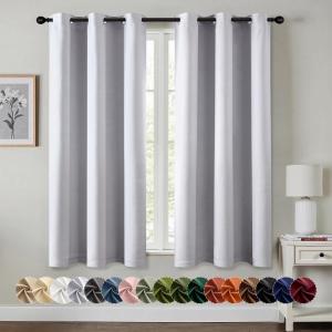 MIULEE Burgundy Red Blackout Curtains for Bedroom Living Room 72 Inches Long 2 Panels, Thermal Insulated Drapes Solid Grommet Top Noise Reduction Christmas Window Treatments W40 x L72 Inch(Greyish White)