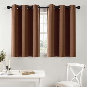 MIULEE Burgundy Red Blackout Curtains for Bedroom Living Room 72 Inches Long 2 Panels, Thermal Insulated Drapes Solid Grommet Top Noise Reduction Christmas Window Treatments W40 x L72 Inch(Cappuccino Brown)