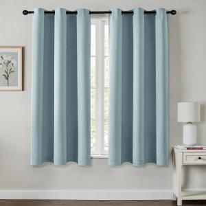 MIULEE Burgundy Red Blackout Curtains for Bedroom Living Room 72 Inches Long 2 Panels, Thermal Insulated Drapes Solid Grommet Top Noise Reduction Christmas Window Treatments W40 x L72 Inch(Slate Blue)