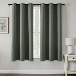 MIULEE Burgundy Red Blackout Curtains for Bedroom Living Room 72 Inches Long 2 Panels, Thermal Insulated Drapes Solid Grommet Top Noise Reduction Christmas Window Treatments W40 x L72 Inch(Dark Mallard)