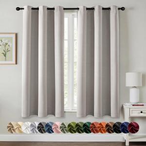 MIULEE Burgundy Red Blackout Curtains for Bedroom Living Room 72 Inches Long 2 Panels, Thermal Insulated Drapes Solid Grommet Top Noise Reduction Christmas Window Treatments W40 x L72 Inch(Stone)