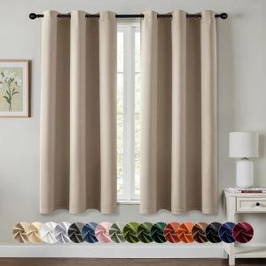 MIULEE Burgundy Red Blackout Curtains for Bedroom Living Room 72 Inches Long 2 Panels, Thermal Insulated Drapes Solid Grommet Top Noise Reduction Christmas Window Treatments W40 x L72 Inch(Taupe)