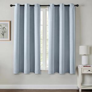 MIULEE Burgundy Red Blackout Curtains for Bedroom Living Room 72 Inches Long 2 Panels, Thermal Insulated Drapes Solid Grommet Top Noise Reduction Christmas Window Treatments W40 x L72 Inch(Light Blue)