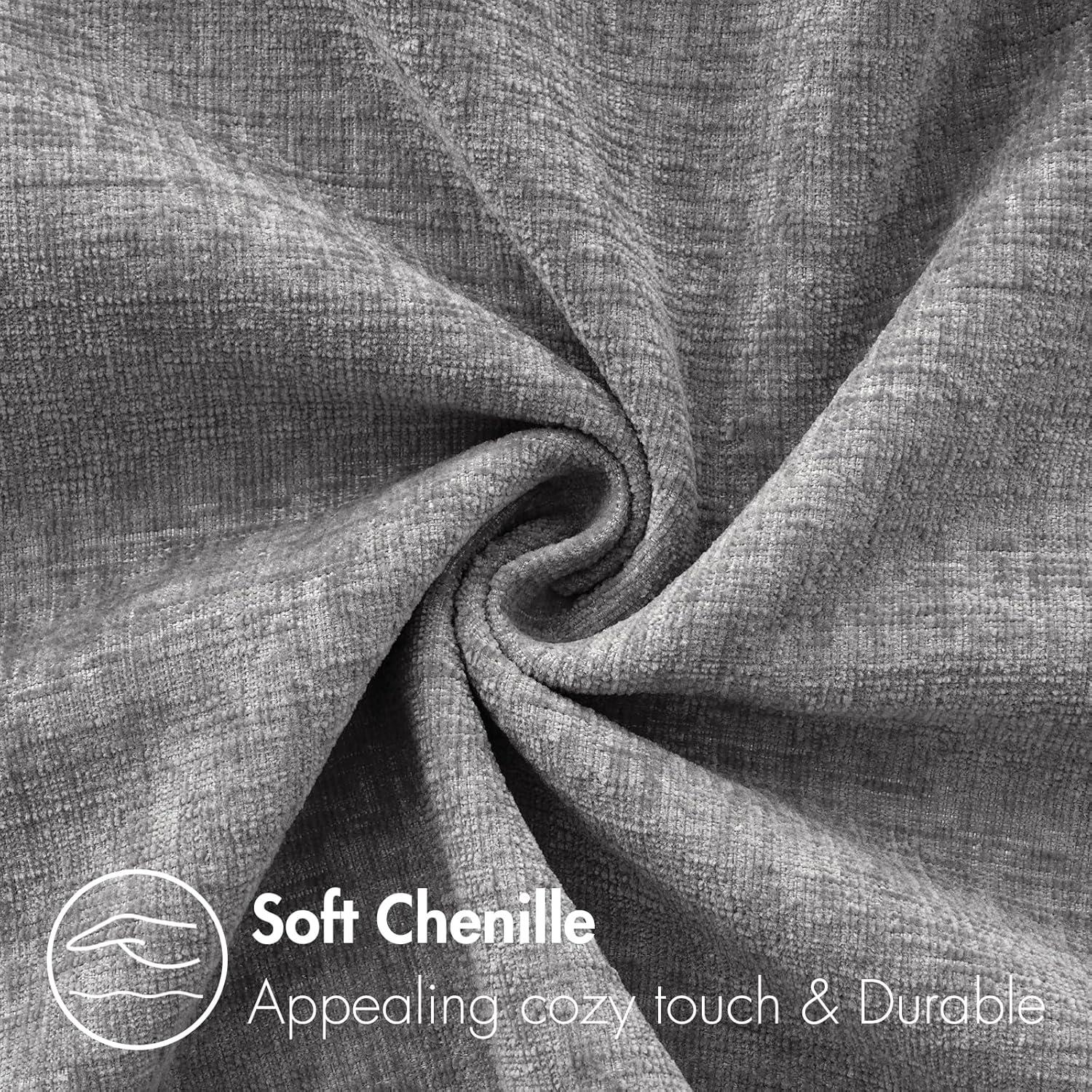 imageMIULEE Pack of 2 Couch Throw Pillow Covers 18x18 Inch Soft Gold Chenille Pillow Covers for Sofa Living Room Spring Home Decor Couch Solid Dyed CasesDark Gray