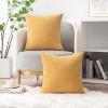 MIULEE Pack of 2 Couch Throw Pillow Covers 18×18 Inch Soft Gold Chenille Pillow Covers for Sofa Living Room Spring Home Decor Couch Solid Dyed Cases(Beige Yellow)