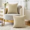 MIULEE Pack of 2 Couch Throw Pillow Covers 18×18 Inch Soft Gold Chenille Pillow Covers for Sofa Living Room Spring Home Decor Couch Solid Dyed Cases(Beige)