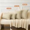 MIULEE Pack of 2 Couch Throw Pillow Covers 18×18 Inch Soft Gold Chenille Pillow Covers for Sofa Living Room Spring Home Decor Couch Solid Dyed Cases(Beige)