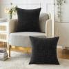 MIULEE Pack of 2 Couch Throw Pillow Covers 18×18 Inch Soft Gold Chenille Pillow Covers for Sofa Living Room Spring Home Decor Couch Solid Dyed Cases(Black)