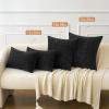 MIULEE Pack of 2 Couch Throw Pillow Covers 18×18 Inch Soft Gold Chenille Pillow Covers for Sofa Living Room Spring Home Decor Couch Solid Dyed Cases(Black)