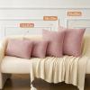 MIULEE Pack of 2 Couch Throw Pillow Covers 18×18 Inch Soft Gold Chenille Pillow Covers for Sofa Living Room Spring Home Decor Couch Solid Dyed Cases(Blush Pink)
