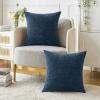 MIULEE Pack of 2 Couch Throw Pillow Covers 18×18 Inch Soft Gold Chenille Pillow Covers for Sofa Living Room Spring Home Decor Couch Solid Dyed Cases(Blue)
