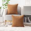 MIULEE Pack of 2 Couch Throw Pillow Covers 18×18 Inch Soft Gold Chenille Pillow Covers for Sofa Living Room Spring Home Decor Couch Solid Dyed Cases(Brown)
