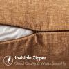 MIULEE Pack of 2 Couch Throw Pillow Covers 18×18 Inch Soft Gold Chenille Pillow Covers for Sofa Living Room Spring Home Decor Couch Solid Dyed Cases(Brown)