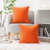 MIULEE Pack of 2 Couch Throw Pillow Covers 18×18 Inch Soft Gold Chenille Pillow Covers for Sofa Living Room Spring Home Decor Couch Solid Dyed Cases(Bright Orange)