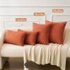 MIULEE Pack of 2 Couch Throw Pillow Covers 18×18 Inch Soft Gold Chenille Pillow Covers for Sofa Living Room Spring Home Decor Couch Solid Dyed Cases(Burnt Orange)