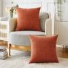 MIULEE Pack of 2 Couch Throw Pillow Covers 18×18 Inch Soft Gold Chenille Pillow Covers for Sofa Living Room Spring Home Decor Couch Solid Dyed Cases(Burnt Orange)