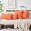 MIULEE Pack of 2 Couch Throw Pillow Covers 18×18 Inch Soft Gold Chenille Pillow Covers for Sofa Living Room Spring Home Decor Couch Solid Dyed Cases(Coral Red)
