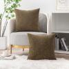 MIULEE Pack of 2 Couch Throw Pillow Covers 18×18 Inch Soft Gold Chenille Pillow Covers for Sofa Living Room Spring Home Decor Couch Solid Dyed Cases(Coffee)